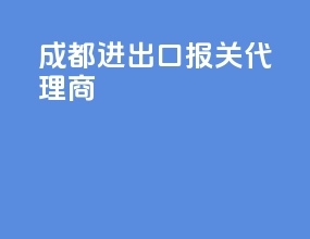 成都进出口报关代理商