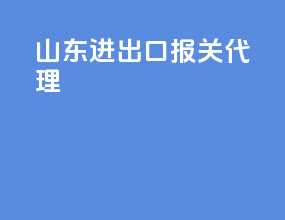 山东进出口报关代理