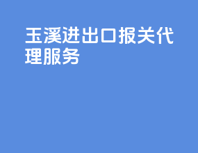 玉溪进出口报关代理服务