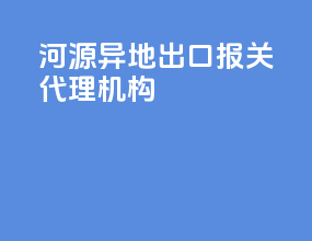 河源异地出口报关代理机构
