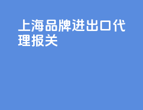 上海品牌进出口代理报关