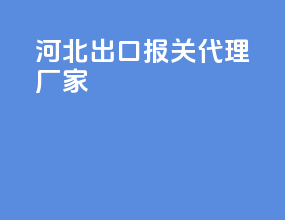 河北出口报关代理厂家