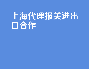 上海代理报关进出口合作
