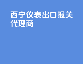 西宁仪表出口报关代理商