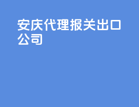 安庆代理报关出口公司