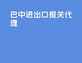 巴中进出口报关代理