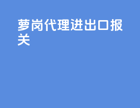 萝岗代理进出口报关
