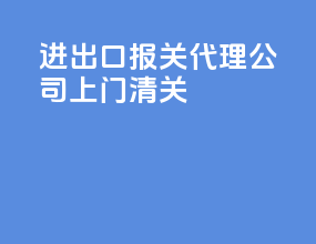 进出口报关代理公司上门清关
