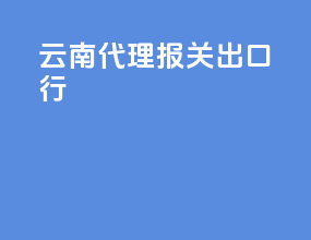 云南代理报关出口行