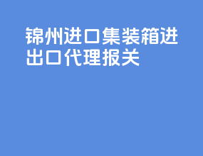 锦州进口集装箱进出口代理报关