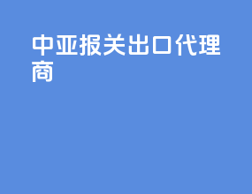 中亚报关出口代理商