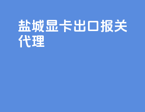 盐城显卡出口报关代理