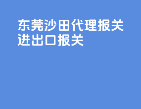 东莞沙田代理报关进出口报关