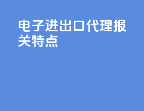 电子进出口代理报关特点