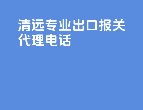 清远专业出口报关代理电话