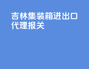吉林集装箱进出口代理报关