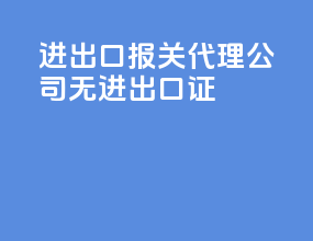 进出口报关代理公司无进出口证