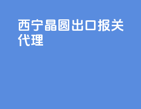 西宁晶圆出口报关代理