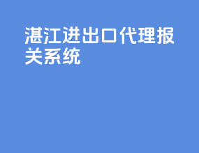 湛江进出口代理报关系统
