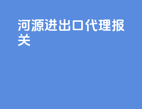 河源进出口代理报关