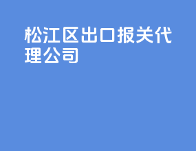松江区出口报关代理公司