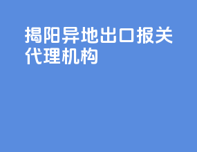 揭阳异地出口报关代理机构