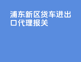 浦东新区货车进出口代理报关
