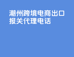 潮州跨境电商出口报关代理电话