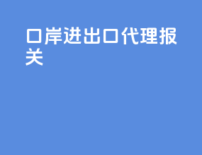 口岸进出口代理报关
