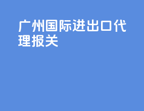广州国际进出口代理报关