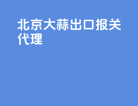 北京大蒜出口报关代理