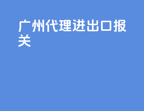 广州代理进出口报关