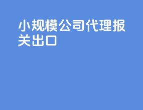 小规模公司代理报关出口