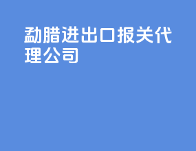 勐腊进出口报关代理公司