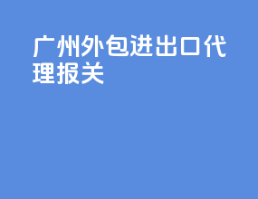 广州外包进出口代理报关