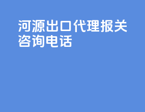 河源出口代理报关咨询电话