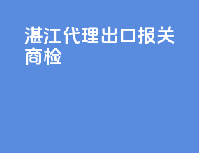 湛江代理出口报关商检