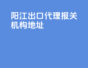 阳江出口代理报关机构地址