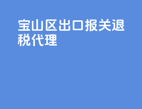 宝山区出口报关退税代理