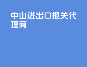 中山进出口报关代理商