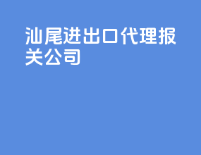 汕尾进出口代理报关公司