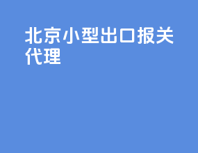 北京小型出口报关代理
