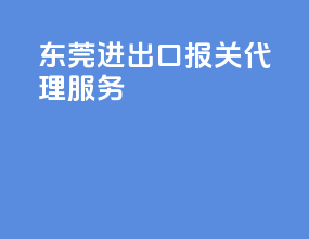 东莞进出口报关代理服务