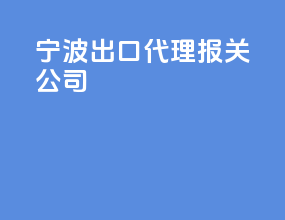 宁波出口代理报关公司