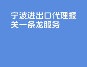 宁波进出口代理报关一条龙服务