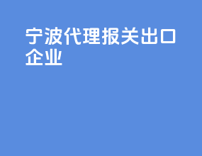 宁波代理报关出口企业