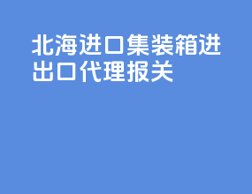 北海进口集装箱进出口代理报关