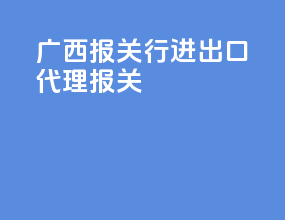 广西报关行进出口代理报关