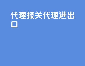 代理报关代理进出口