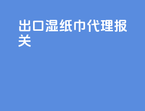出口湿纸巾代理报关